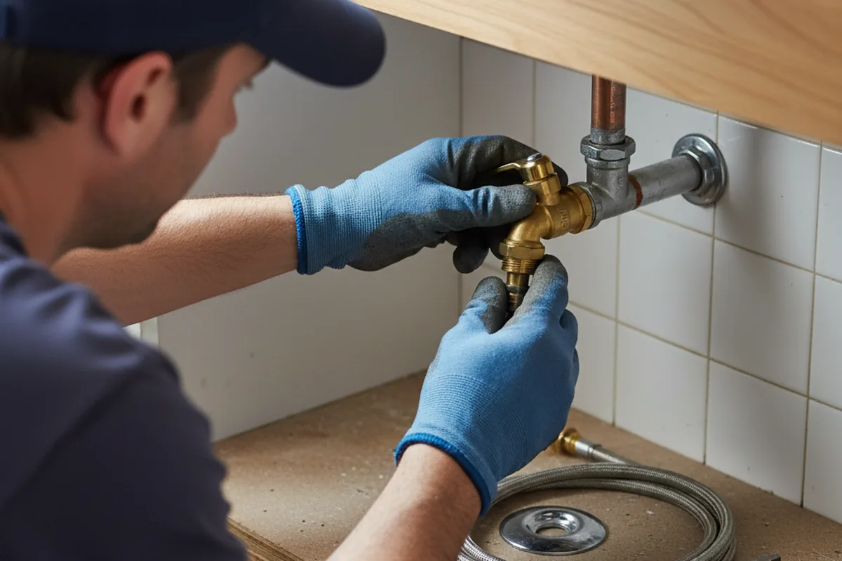 Shutoff valve and fitting work during Faucet and Fixture Repair in Salado